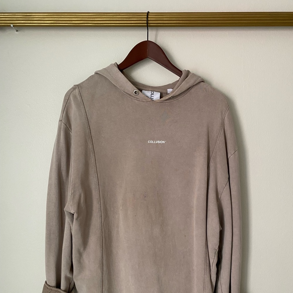 COLLUSION longline camel hoodie - Picture 3 of 9
